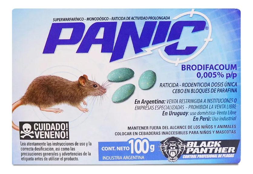 Veneno Cebo Raticida Rodenticida Panic 100 Grs Rata Raton Ki – kirkor