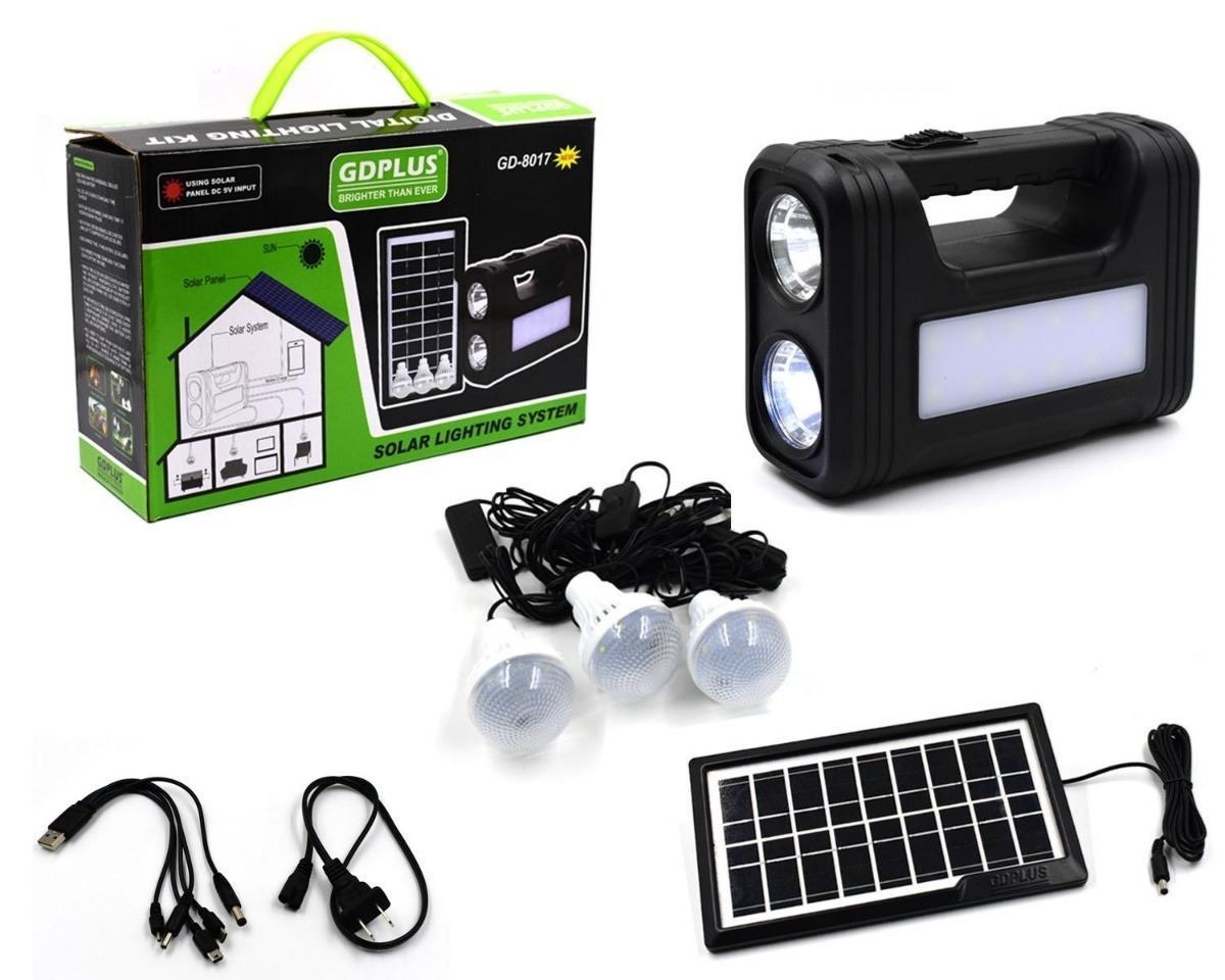 Kit De Iluminación C/ Batería Recargable + Panel Solar Kirko