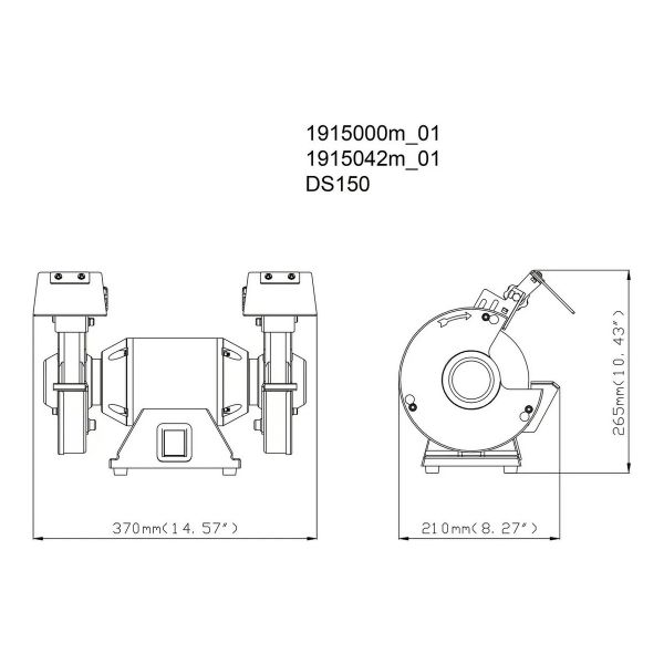 Amoladora De Banco 6'' Metabo 350w 2980 Rpm Industrial Ds150 - Imagen 4