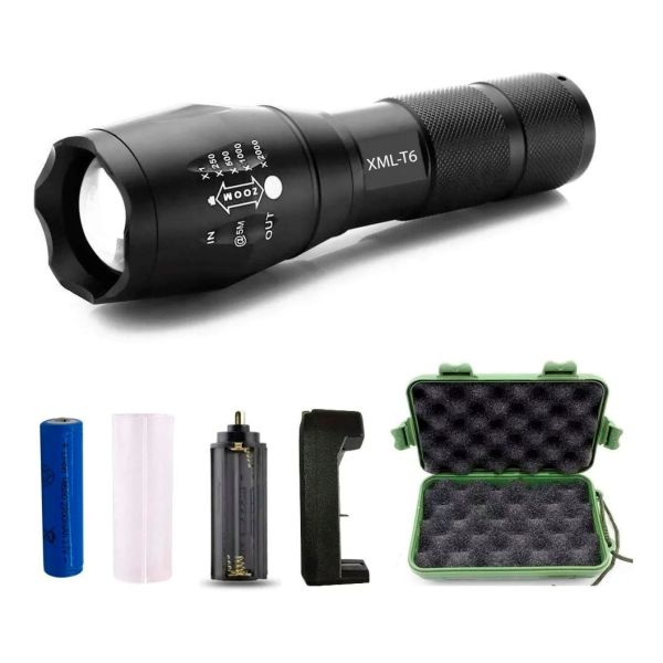 Linterna Táctica Led Recargable Caza Camping Con Cargador