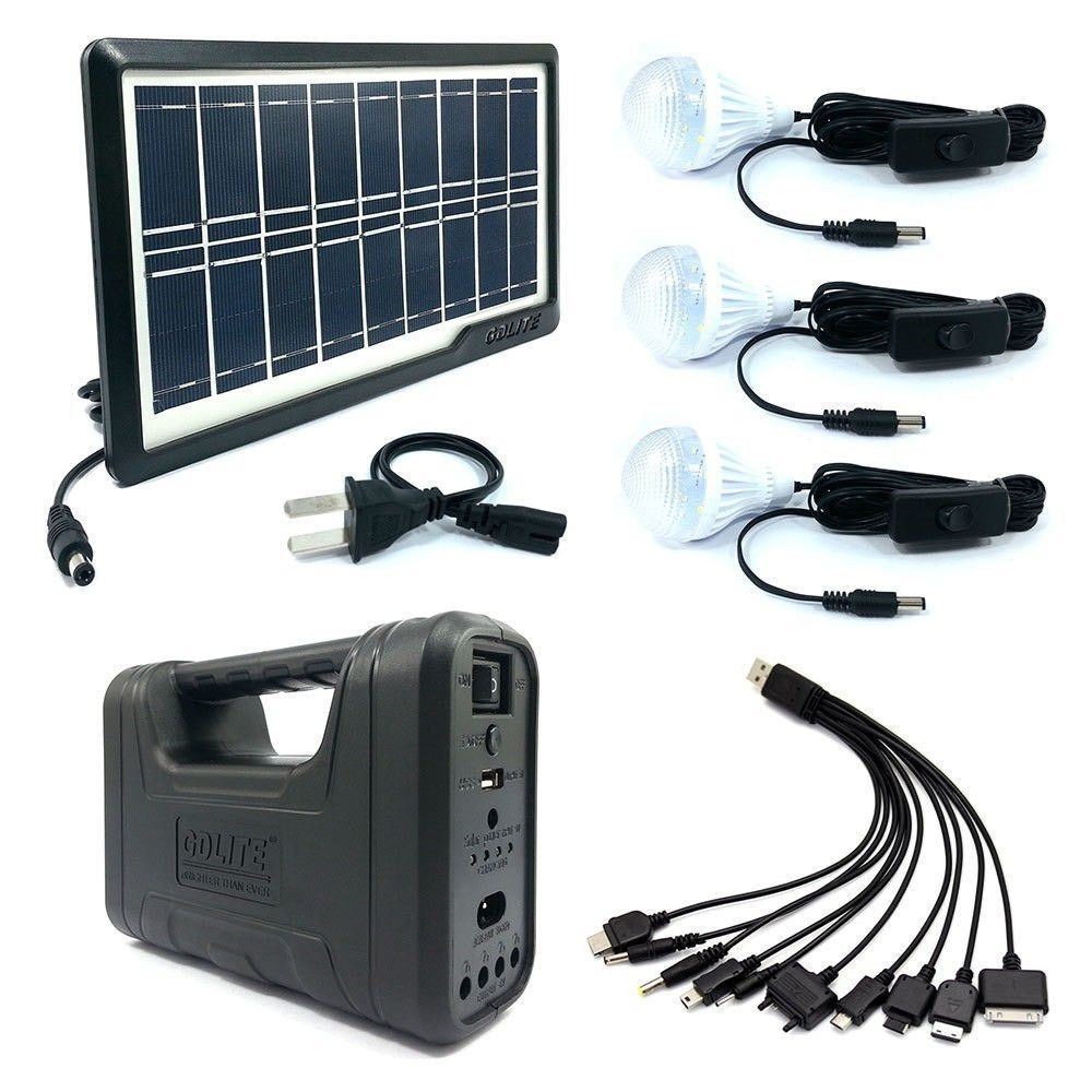 Kit De Iluminación C/ Batería Recargable + Panel Solar Kirko - Imagen 2
