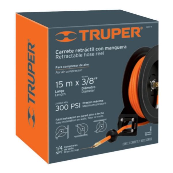 Carrete Retractil Con Manguera 15 Mt Truper - 10388 - Imagen 2