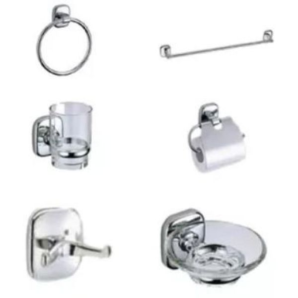 Kit Accesorio Set Baño 6 Piezas 100% Metalico Kirkor