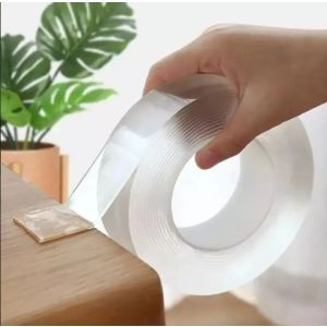 Cinta Doble Faz Transparente Silicona Nanotec 3cm X 3mts