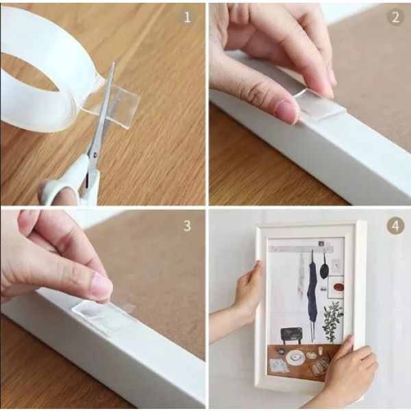 Cinta Doble Faz Transparente Silicona Nanotec 3cm X 3mts - Imagen 3