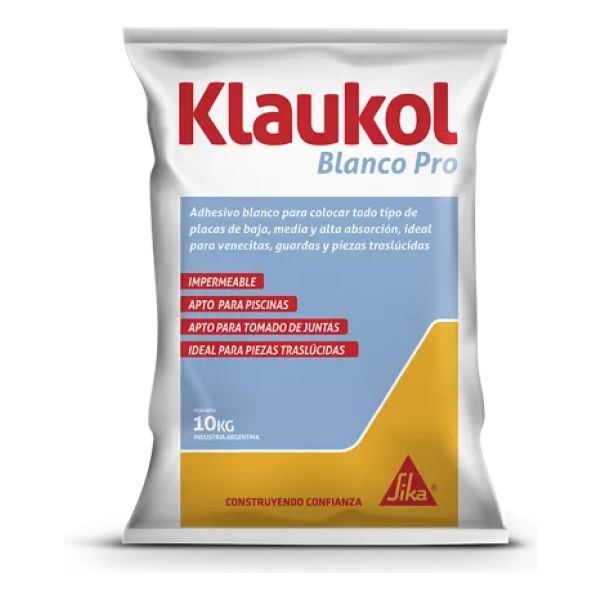 Adhesivo Klaukol Blanco Pro 10 Kg Sika Kirkor
