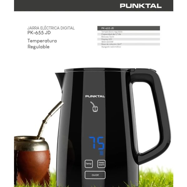 Jarra Electrica Punktal 1.7 Lts Temperatura Regulable Pk655j - Imagen 2