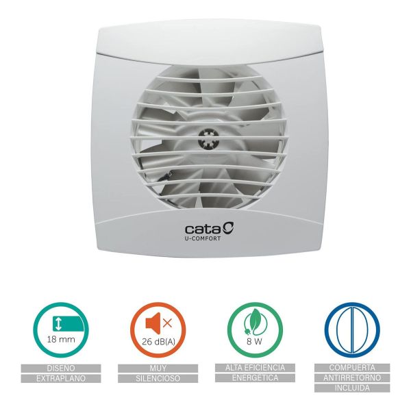 Extractor Cata U-comfort Series Uc10 Silencioso 10cm Kirkor - Imagen 4