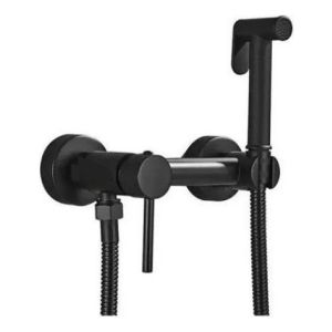 Ducha Higiénica Palito Mezcladora 10cm Negro Mate Rimontti