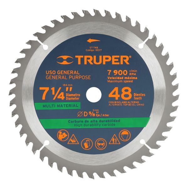 Sierra Circular 48 D.7-1/4 X 5/8 Truper - 18317