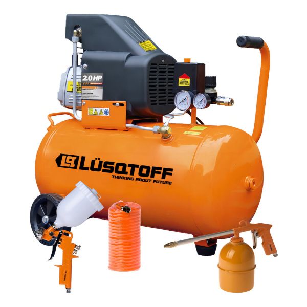Compresor 25 Lts - Lc-2025bk - Lusqtoff - Con Kit De Pintura