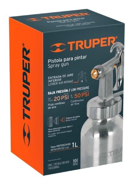 Pistola De Pintar Tarro Aluminio 1 Litro Profesional Truper - Imagen 4