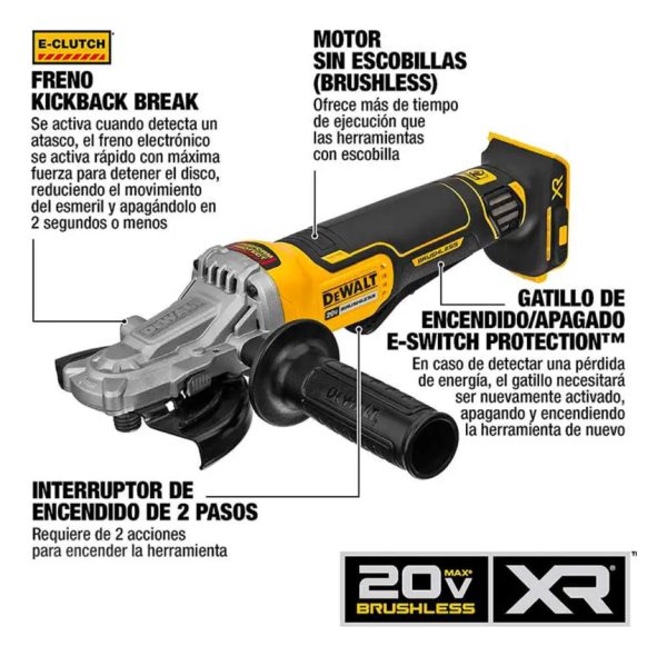 Amoladora Dewalt 115-125mm Xr 20v Sin Bateria-cargador - Imagen 3