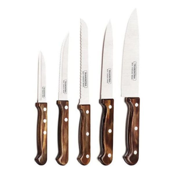 Juego De Cuchillos Taco Madera 6pz Polywood Marron Tramontin - Imagen 3