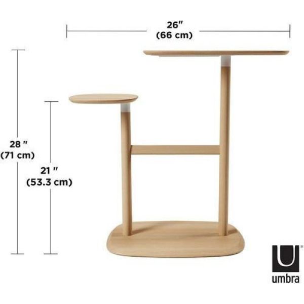 Mesa Auxiliar Tapa Giratoria Plegable Interc Madera Umbra - Imagen 4