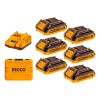 Set X 6 Baterias 2.0ah + Cargador En Valija Ingco