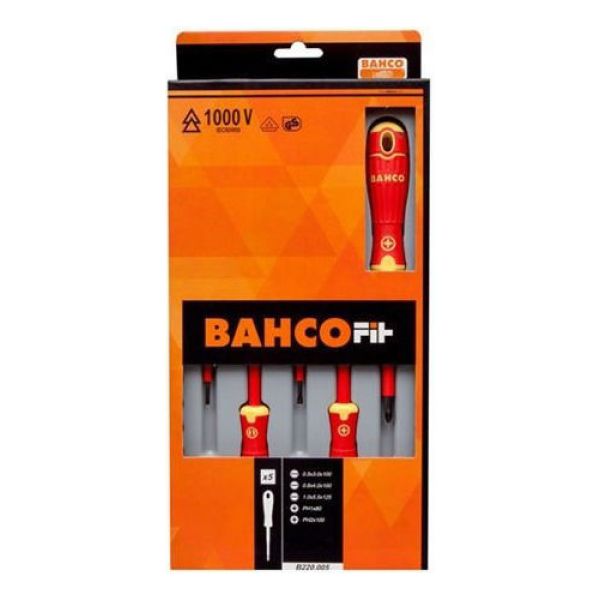 Destornilladores Fit 1000v Set 5 Pzas B220.005 Bahco