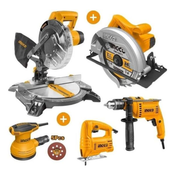 Sierra Ingletadora 1400w + Kit Carpintero Ingco Full Kirkor