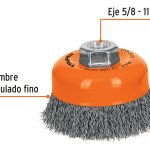 Carda De Copa Alambre Ondulado 4' Para Esmeri Truper - 11529 - Imagen 3