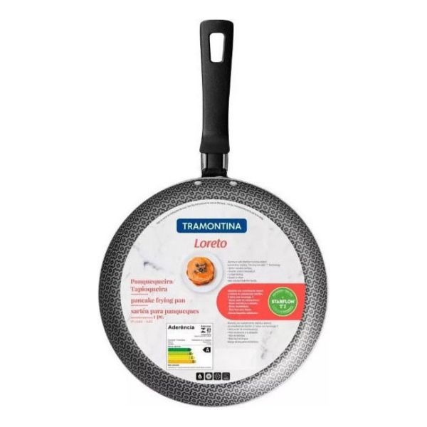 Panquequera Sarten Tramontina Teflon Antiadherente 22cm Negr - Imagen 2