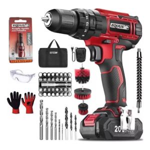 Taladro Atornillador Percutor 20v Bolso Accesorios Equus