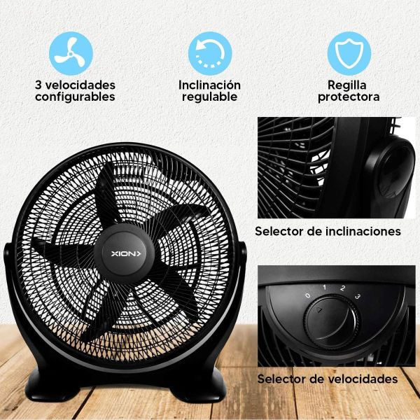 Ventilador Turb Circulador Xion Xi-v55 3 Velocidades 5 Aspas - Imagen 9