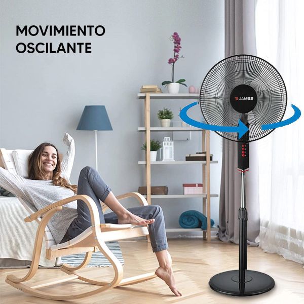 Ventilador De Pie James Vp 170 Bk Negro 3 Vel Oscilante Kirk - Imagen 5