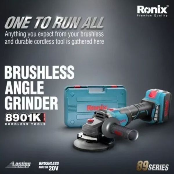 Amoladora Ronix Serie 89 20v 115mm 8901k 2 Baterias 4 Ah - Imagen 3
