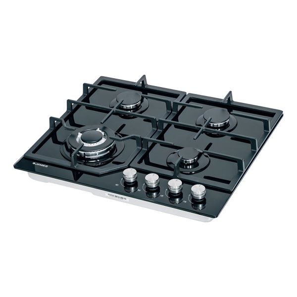 Anafe Gas James Vidrio Negro Encendido Quemador Triple