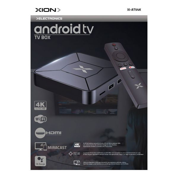 Android Tv Box 4k Hdmi-miracast Xion Kirkor - Imagen 2
