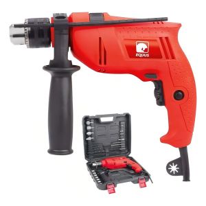 Taladro Eléctrico Percutor 500w Con Maletín Y Accesorios