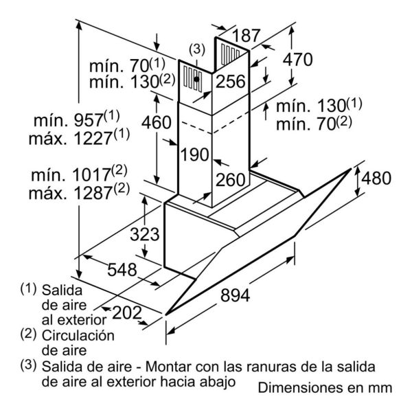 Campana De Pared Bosch Dwk98pr60 Inclinada 90cm - Imagen 10