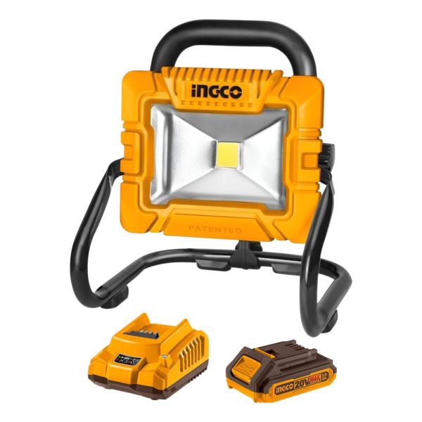 Foco Led A Bateria 20v P20s Ingco Con Bateria Y Cargador