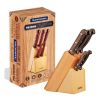 Juego De Cuchillos Taco Madera 6pz Polywood Marron Tramontin