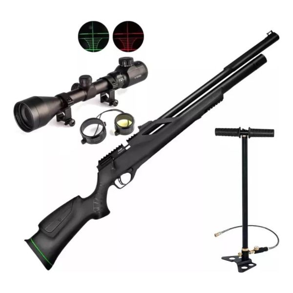 Rifle Chumbera Pcp T-rex 6,35mm + Inflador + Mira 3-9x40 Ben - Imagen 2