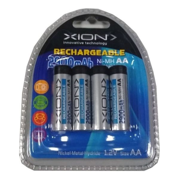 Pila Aa Recargable Xion 2900mah Pack X4 Unidades Kirkor
