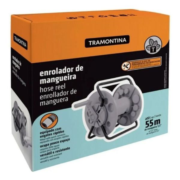 Enrollador Soporte Mas Manguera Verde 20 Metros Tramontina - Imagen 3