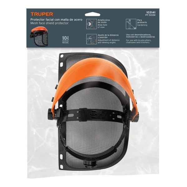 Careta Protector Facial De Malla, Truper Pf-500m Color Negro - Imagen 2