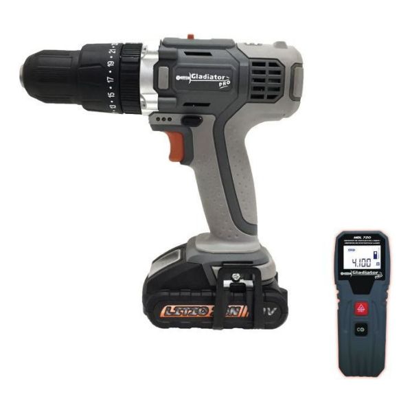 Taladro Perc. Rec. 18 V + Medidor Distancia Láser 20mts