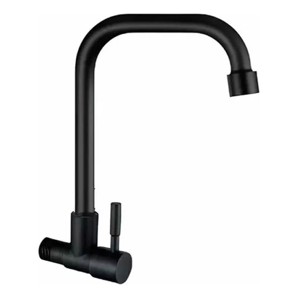 Grifo De Pared Canilla Wico Negro Mate Pico Alto
