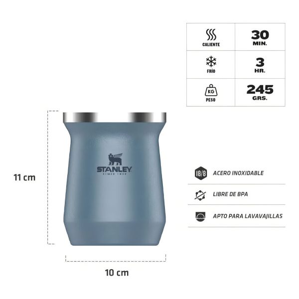 Mate 100% De Acero Azul - Stanley - Gtia De Por Vida - - Imagen 2