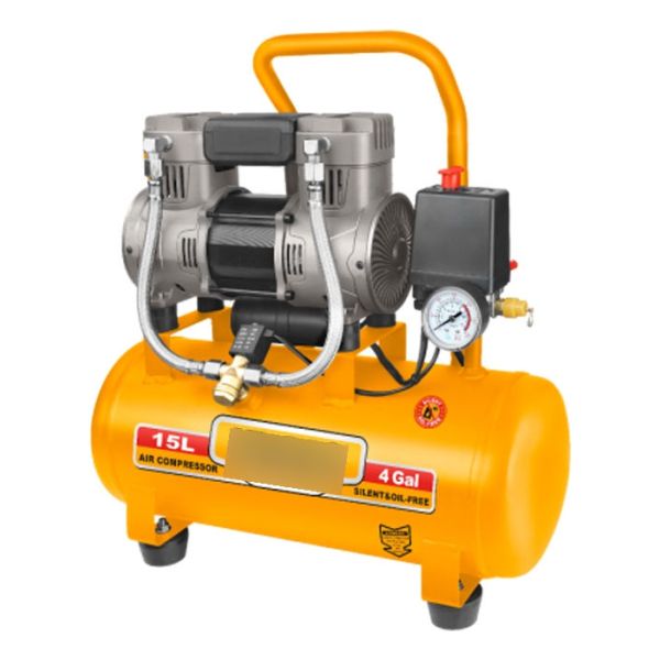 Compresor 15lt 1.5hp Libre De Aceite Bajo Ruido Ingco Acs111