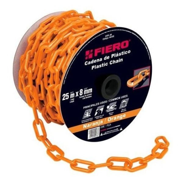 Cadena Plastica 8 Mm X 25 Mt Naranja Fiero - 44185