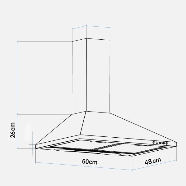 Campana James Convencional 60cm Negra Motor 230w Kirkor - Imagen 6