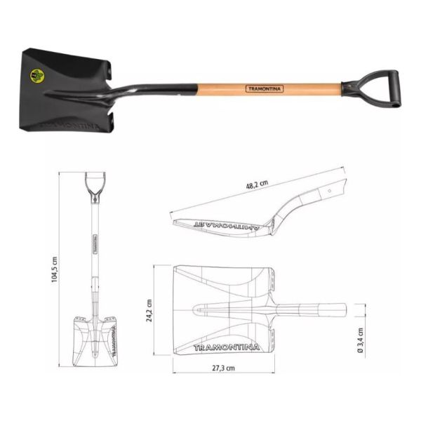 Kit Huerta Pala+ Escardillo+ Azada + Horquilla Tramontina Ki - Imagen 3