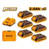 Set X 6 Baterias 2.0ah + Cargador En Valija Ingco - Imagen 2