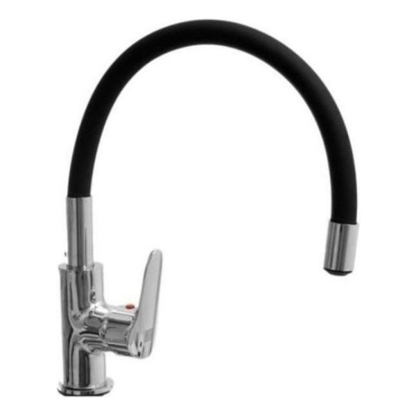 Monocomando Cocina Mesada Pico Alto Flexible - Negro