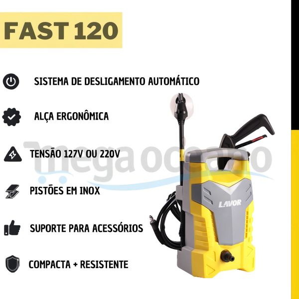 Hidrolavadora 1700w 2.2hp 330l/h 120bar Lavor Fast 120 - Imagen 7