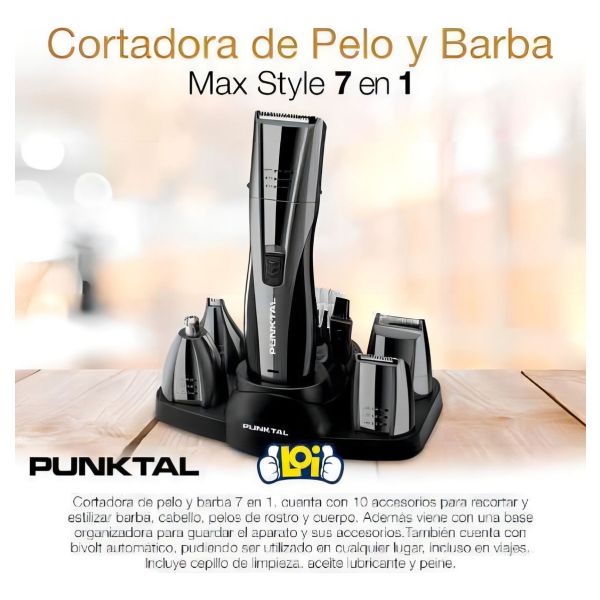 Corta Pelo Y Barba Punktal Max Style 7 En 1 Bi Voltaje - Imagen 4
