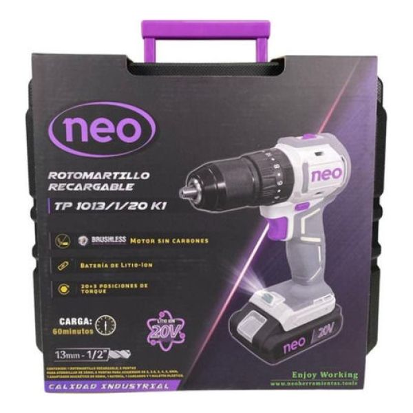 Taladro Percutor Neo Tp1013/1/20k1 Brushless Recar C/1 Bat 2 - Imagen 5